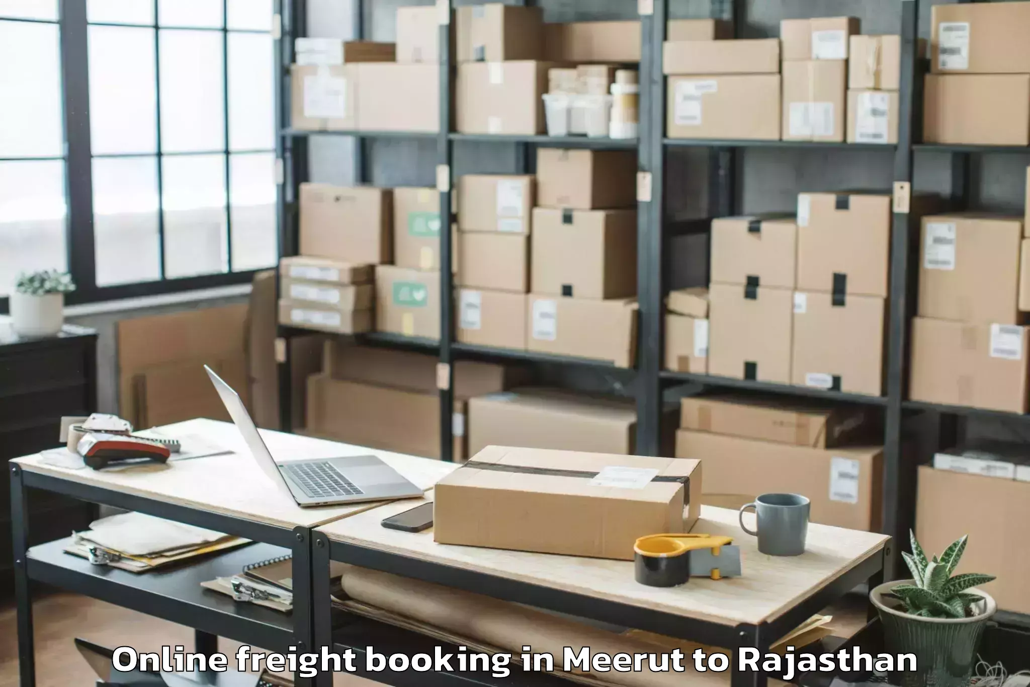 Quality Meerut to Madanganj Kishangarh Online Freight Booking